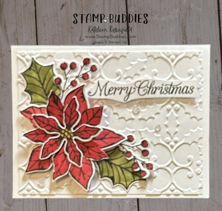 Card Making with Stamps using Poinsettia Petals