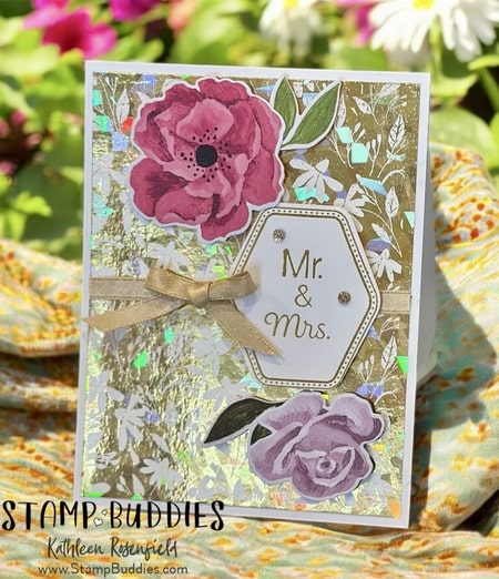 Wedding card using foiling technique.
